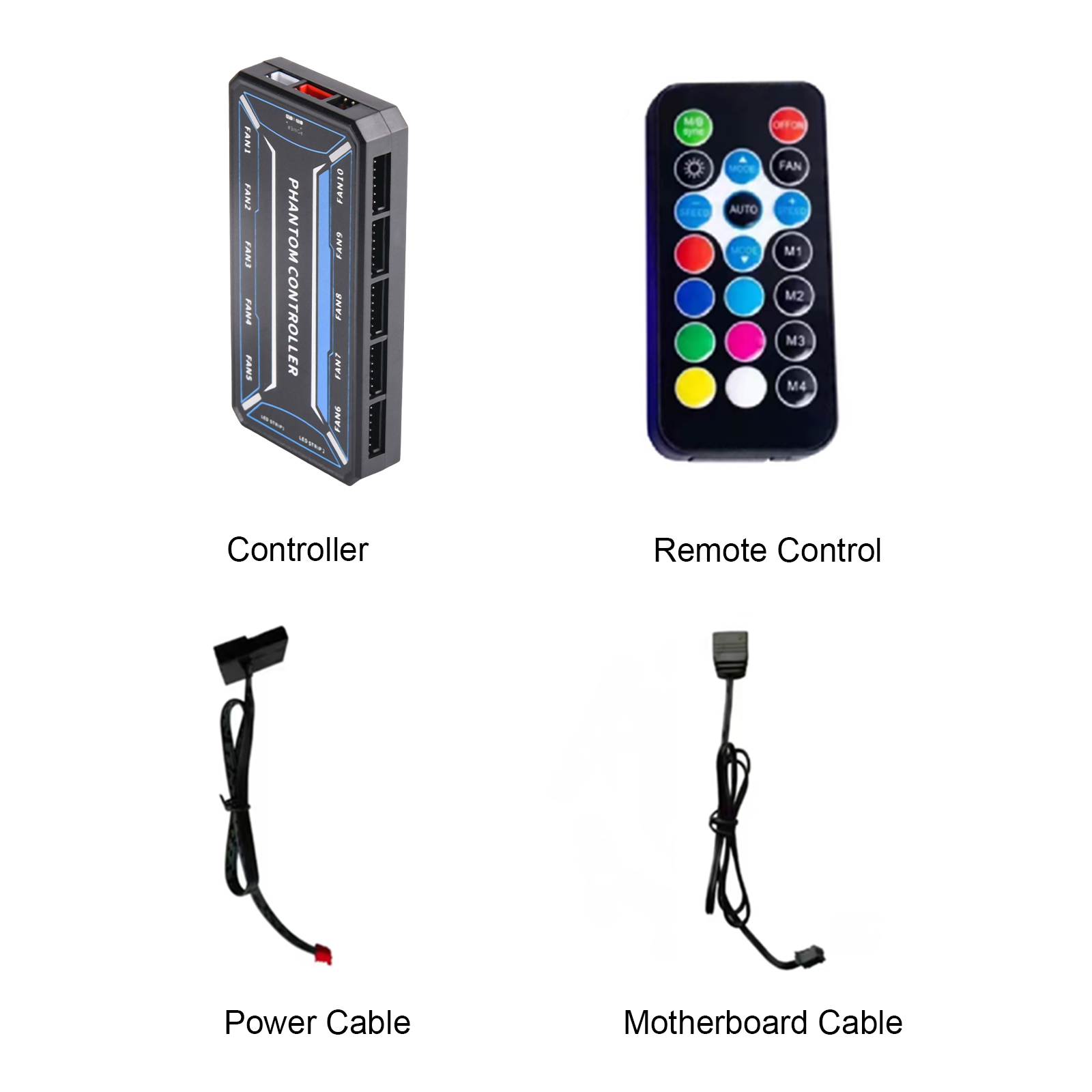 Fan Hub Rgb Controller - 6-Pin 10-Port Computer ARGB Lüfter-Hub, SATA-betriebener