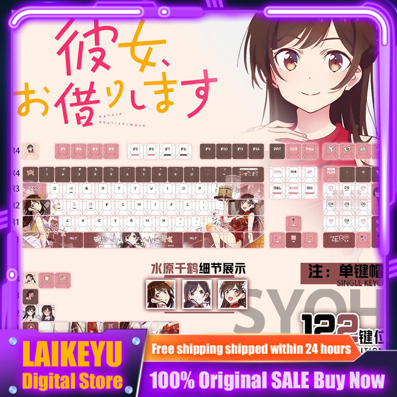 Gaming Accessories Rent - Rent-A-Girlfriend Anime-Themen-Tastenkappen PBT Mechanische Tastatur PC-Gaming-Tastaturzubehör