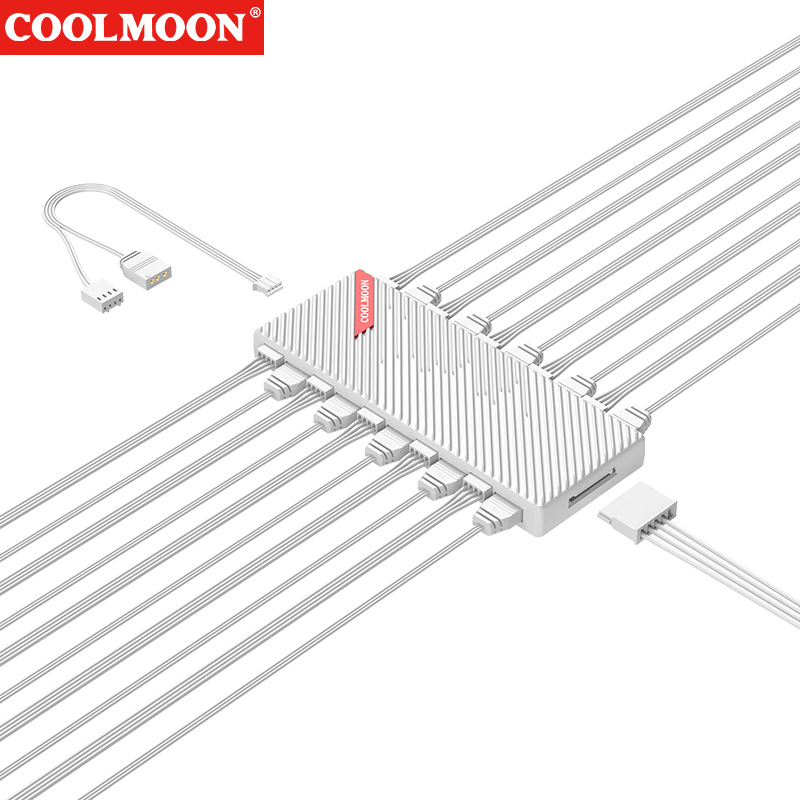 Fan Hub Rgb Controller - COOLMOON Motherboard 5 V 3Pin PWM