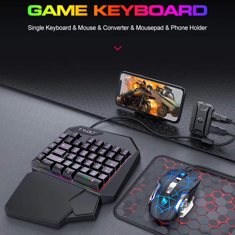 T-WOLF TF900 Einhand-Tastatur- – Gaming Accessories For Your Phone Bewertung und Preis