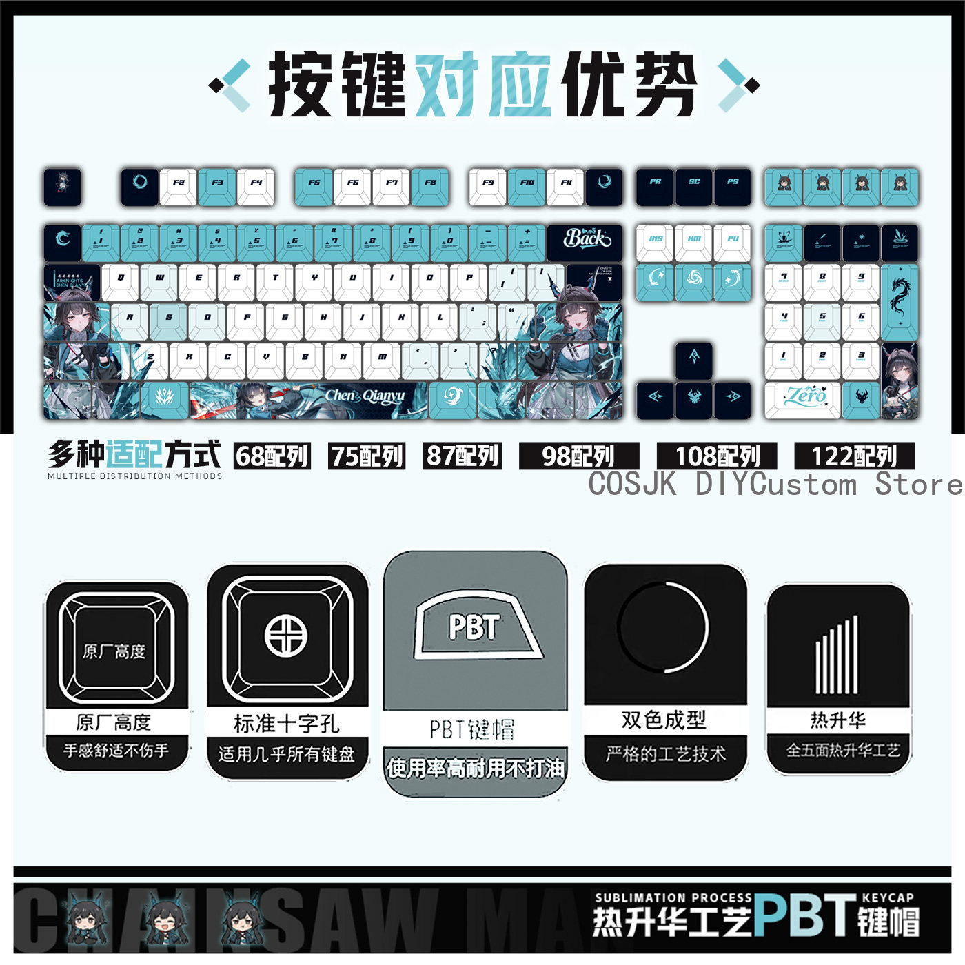 122 Tasten Anime Chen Qianyu A – Gaming Accessories Computer Bewertung und Preis