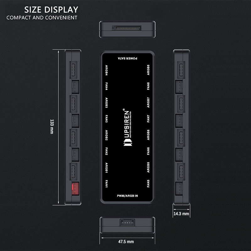 UPSIREN HU-8 Gehäuselüfter-Hub – Fan Hub Rgb Controller Bewertung und Preis